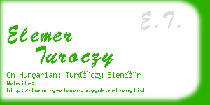 elemer turoczy business card