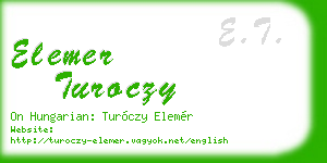 elemer turoczy business card